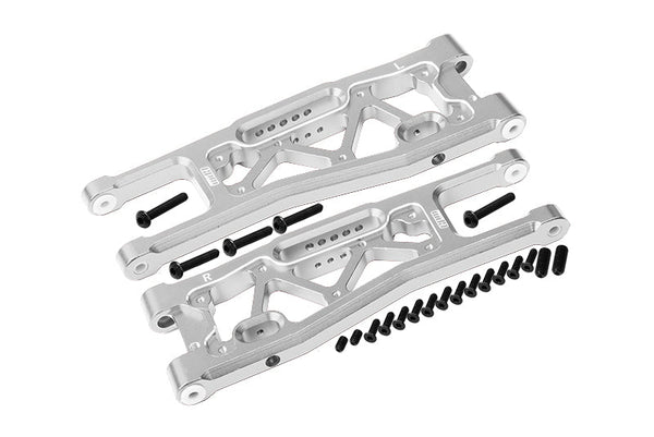 Aluminum 6061-T6 Front Lower Arms For Traxxas 1/8 4WD Sledge Monster Truck 95076-4 Upgrades - Silver