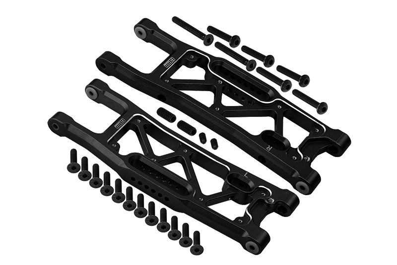 Aluminium 6061-T6 Rear Lower Suspension Arms For Traxxas 1/8 4WD Sledge Monster Truck 95076-4 - 26Pc Set Black