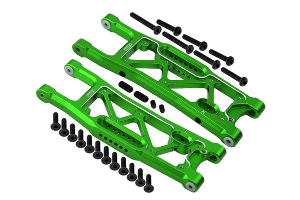 Aluminium 6061-T6 Rear Lower Suspension Arms For Traxxas 1/8 4WD Sledge Monster Truck 95076-4 - 26Pc Set Green