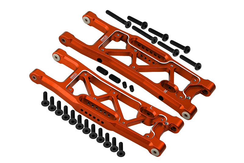 Aluminium 6061-T6 Rear Lower Suspension Arms For Traxxas 1/8 4WD Sledge Monster Truck 95076-4 - 26Pc Set Orange