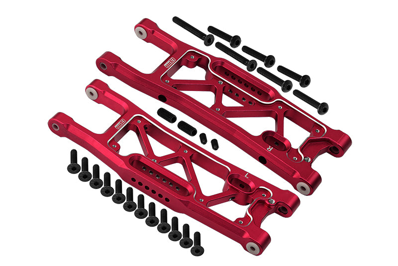 Aluminium 6061-T6 Rear Lower Suspension Arms For Traxxas 1/8 4WD Sledge Monster Truck 95076-4 - 26Pc Set Red