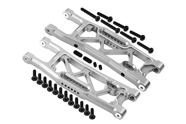 Aluminum 6061-T6 Rear Lower Suspension Arms For Traxxas 1/8 4WD Sledge Monster Truck 95076-4 Upgrades - Silver