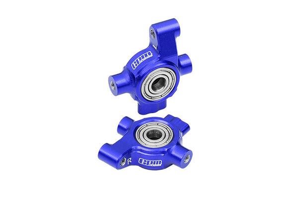 Aluminum 7075 Alloy Front Steering Block (Larger Inner Bearings) For Traxxas 1/10 4-Tec Drift Ford Mustang RWD Drift Car RTR 105237-4 Upgrades - Blue