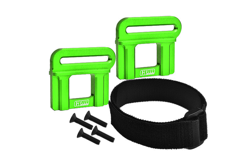 Aluminum 7075 Alloy Battery Hold-Down Retainer For Traxxas 1:8 4WD Maxx Slash 6S Brushless Short Course Truck 102076-4 / 4WD Sledge Monster Truck-95076-4 Upgrades - Green