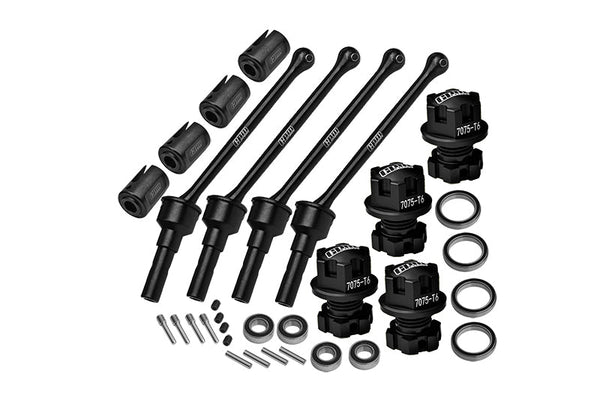 4140 Carbon Steel Front & Rear CVD Shaft (88mm) With 7075 Alloy Wheel Lock & Hex Claw For Traxxas 1:8 4WD Maxx Slash 6S-102076-4 / 1:10 4WD Maxx-89076-4 Monster Truck Upgrades - Black