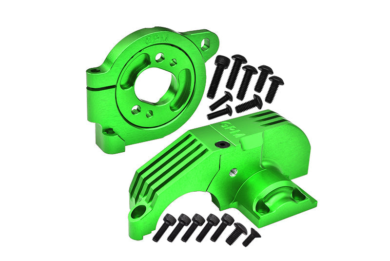 Redesigned Aluminum 7075 Alloy Adjustable Motor Mounts & Main Gear Cover For Traxxas 1/8 4WD Maxx Slash 6S-102076-4 / 1:10 4WD Maxx-89076-4  / 1:10 Maxx with WideMAXX-89086-4 Monster Truck - Green