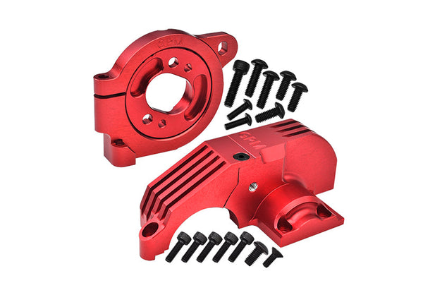 Redesigned Aluminum 7075 Alloy Adjustable Motor Mounts & Main Gear Cover For Traxxas 1/8 4WD Maxx Slash 6S-102076-4 / 1:10 4WD Maxx-89076-4  / 1:10 Maxx with WideMAXX-89086-4 Monster Truck - Red