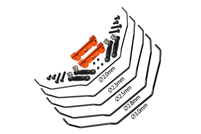 Aluminum 7075 Alloy Front & Rear Sway Bar Mount With Linkage And Wire For Traxxas 1/8 Maxx Slash 6S Short Course Truck 102076-4 Upgrade Parts - Orange