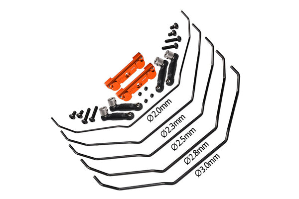 Aluminum 7075 Alloy Front & Rear Sway Bar Mount With Linkage And Wire For Traxxas 1/8 Maxx Slash 6S Short Course Truck 102076-4 Upgrade Parts - Orange