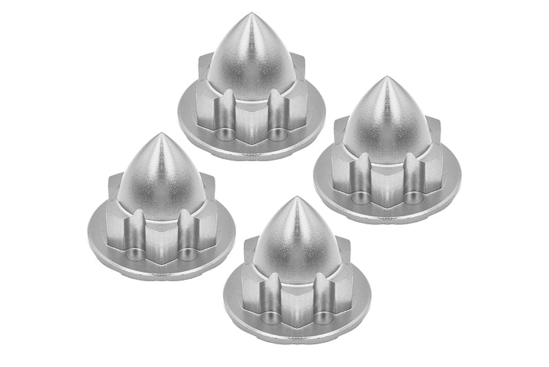 Aluminum 22mm Wheel Cone Locker For Traxxas 1:5 X Maxx 6S / X Maxx 8S / XRT 8S Monster Truck Upgrades - 4Pc Set Silver