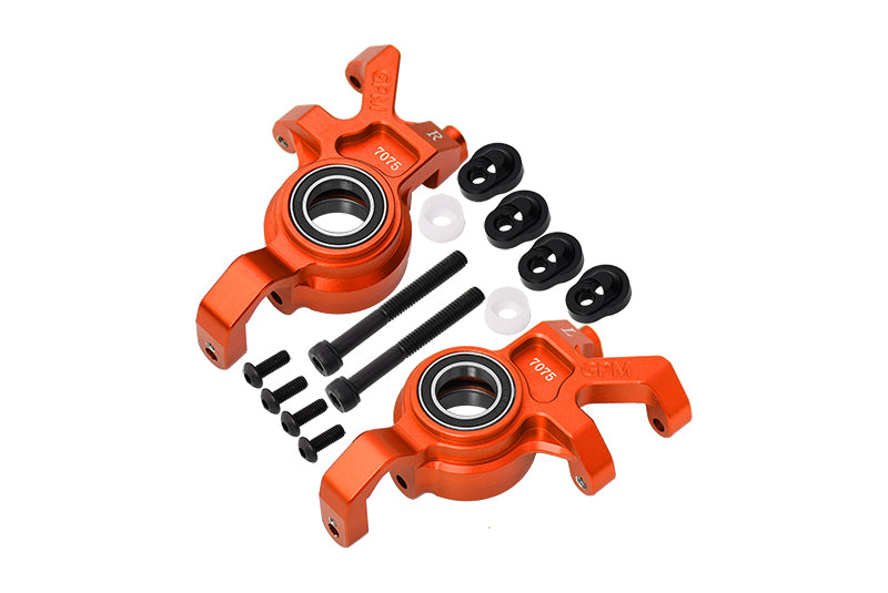 Aluminum 7075 Front Oversized Steering Blocks For Traxxas 1:5 X Maxx 6S / X Maxx 8S / XRT 8S Monster Truck Upgrades - Orange