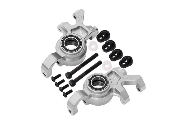 Aluminum 7075 Front Oversized Steering Blocks For Traxxas 1:5 X Maxx 6S / X Maxx 8S / XRT 8S Monster Truck Upgrades - Silver