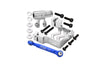 Aluminum Servo Mount + Aluminum Tie Rod + 25T Aluminum Servo Horn For Traxxas X Maxx 4X4 6S / 8S - 16Pc Set Silver