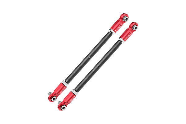 Traxxas X-Maxx 4X4 Spring Steel Front Steering Rod With Aluminum Ends - 1Pr Red