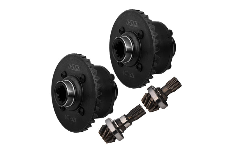 4140 Medium Carbon Steel + 7075 Aluminum Alloy Front & Rear Complete Differential For Traxxas 1:5 X Maxx 6S 8S / XRT 8S / X Maxx Ultimate 8S / XRT Ultimate 8S Monster Truck Upgrades - Black