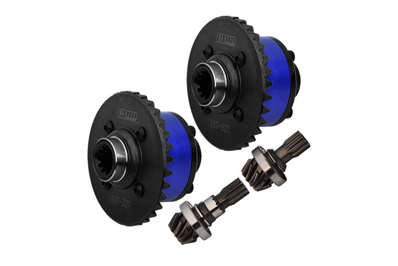 4140 Medium Carbon Steel + 7075 Aluminum Alloy Front & Rear Complete Differential For Traxxas 1:5 X Maxx 6S 8S / XRT 8S / X Maxx Ultimate 8S / XRT Ultimate 8S Monster Truck Upgrades - Blue