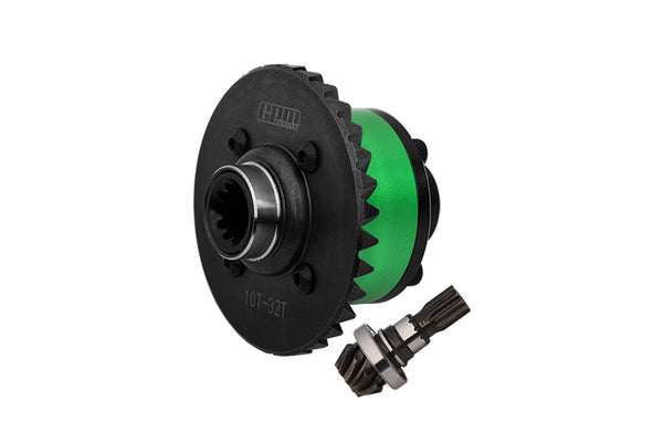 Medium Carbon Steel + Aluminum Alloy Front Complete Differential For Traxxas 1:5 X Maxx 6S 8S / XRT 8S / X Maxx Ultimate 8S / XRT Ultimate 8S Monster Truck Upgrades - Green