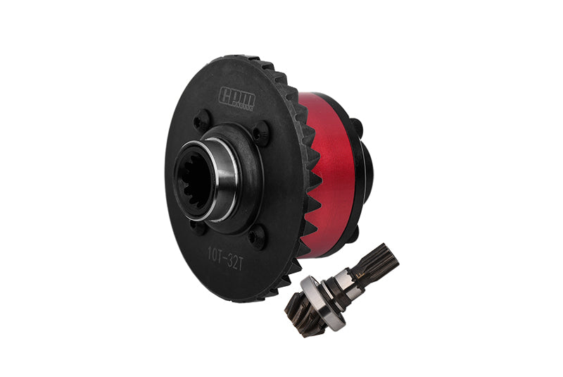 Medium Carbon Steel + Aluminum Alloy Front Complete Differential For Traxxas 1:5 X Maxx 6S 8S / XRT 8S / X Maxx Ultimate 8S / XRT Ultimate 8S Monster Truck Upgrades - Red