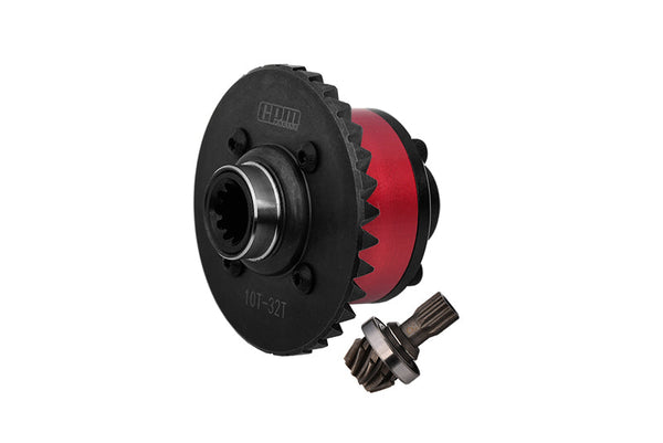 4140 Medium Carbon Steel + 7075 Alloy Rear Complete Differential Set For Traxxas 1:5 X Maxx 6S 8S / XRT 8S / X Maxx Ultimate 8S / XRT Ultimate 8S Monster Truck Upgrades - Red