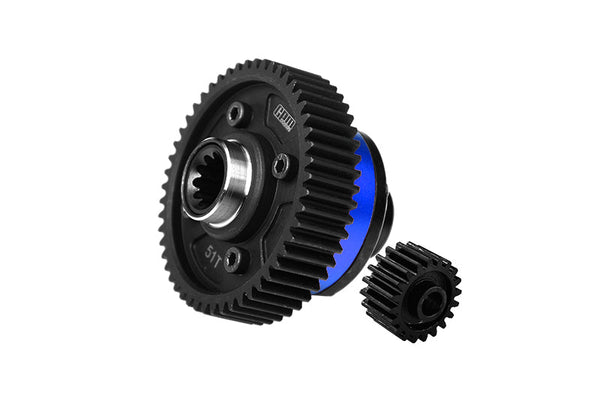 4140 Medium Carbon Steel + 7075 Aluminum Alloy Center Complete Differential For Traxxas 1:5 X Maxx 6S 8S / XRT 8S / X Maxx Ultimate 8S / XRT Ultimate 8S Monster Truck Upgrades - Blue