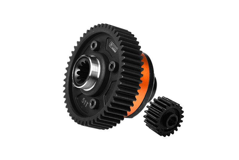 4140 Medium Carbon Steel + 7075 Aluminum Alloy Center Complete Differential For Traxxas 1:5 X Maxx 6S 8S / XRT 8S / X Maxx Ultimate 8S / XRT Ultimate 8S Monster Truck Upgrades - Orange