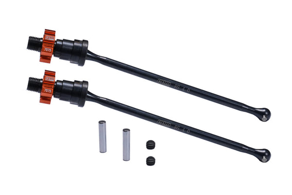 4140 Medium Carbon Steel Front Or Rear Driveshaft With 7075 Aluminum Alloy Hex For Traxxas 1:5 X Maxx 8S Monster Truck 77086-4 / X Maxx Ultimate 8S Monster Truck 77097-4 Upgrades - Orange