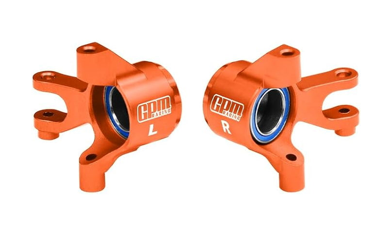 Aluminum 7075 Alloy Front Steering Blocks With Oversize Bearing For Traxxas 1/16 Mini Maxx 4WD RTR Brushless Monster Truck 107154-1 Upgrades - Orange