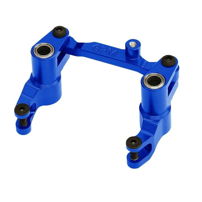 Aluminum 7075 Alloy Front Bellcrank Steering Assembly For Traxxas 1/16 Mini Maxx 4WD RTR Brushless Monster Truck 107154-1 Upgrades - Blue