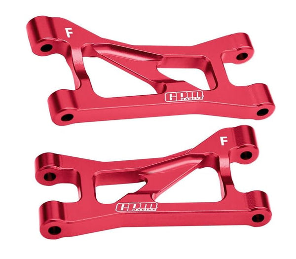 Aluminum 7075 Alloy Front Upper Suspension Arms For Traxxas 1/16 Mini Maxx 4WD RTR Brushless Monster Truck 107154-1 Upgrades - Red