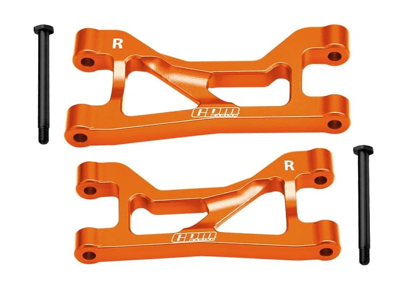 Aluminum 7075 ALLOY REAR UPPER SUSPENSION ARMS For Traxxas 1/16 Mini Maxx 4WD RTR Brushless Monster Truck 107154-1 Upgrades - Orange