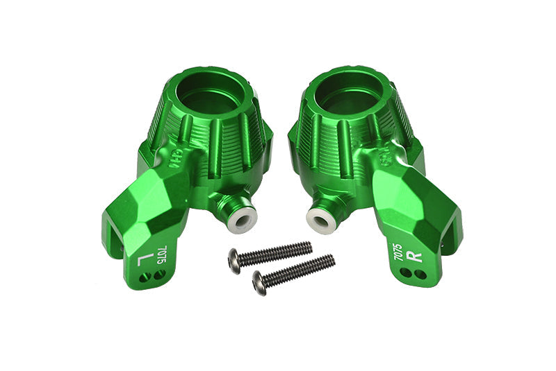 Aluminum 7075-T6 Front Knuckle Arms Steering Blocks for Traxxas 1:10 4WD MAXX 89076-4 / 4WD MAXX with WideMAXX 89086-4/1:8 4WD Maxx Slash 6S 102076-4 Upgrades - Green