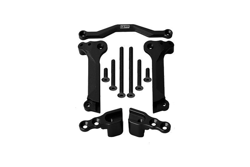 GPM For Traxxas 1/10 Maxx 4WD Monster Truck Upgrade Parts Aluminum Front Shock Mount - 5Pc Set Black