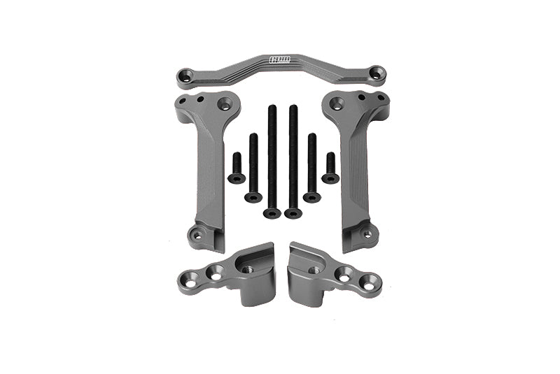 GPM For Traxxas 1/10 Maxx 4WD Monster Truck Upgrade Parts Aluminum Front Shock Mount - 5Pc Set Gray Silver