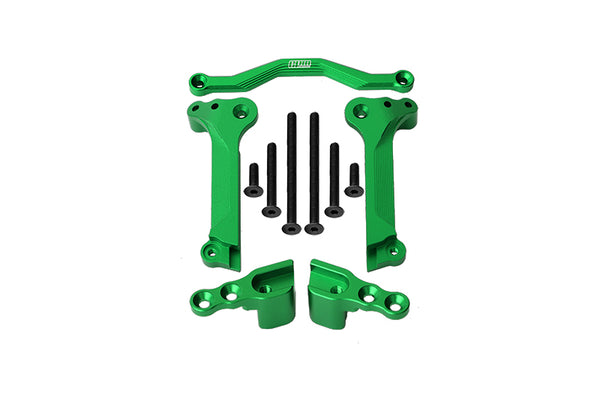 GPM For Traxxas 1/10 Maxx 4WD Monster Truck Upgrade Parts Aluminum Front Shock Mount - 5Pc Set Green