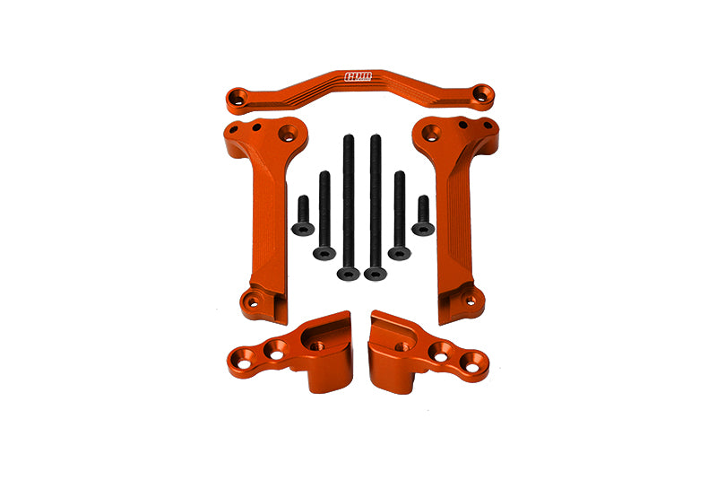 GPM For Traxxas 1/10 Maxx 4WD Monster Truck Upgrade Parts Aluminum Front Shock Mount - 5Pc Set Orange