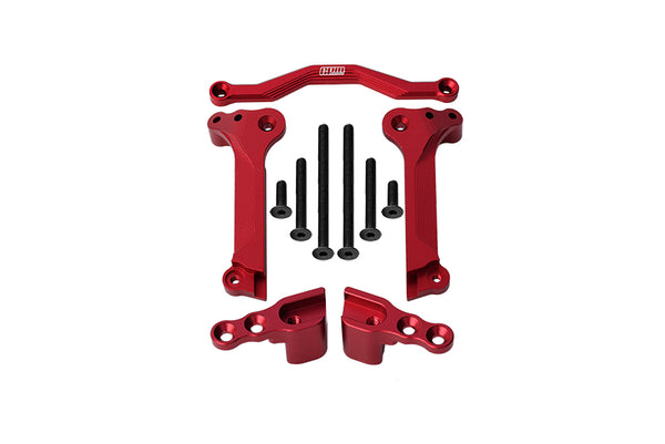 GPM For Traxxas 1/10 Maxx 4WD Monster Truck Upgrade Parts Aluminum Front Shock Mount - 5Pc Set Red