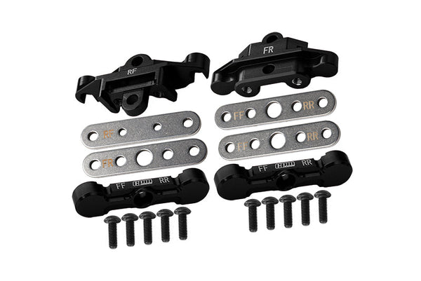 Aluminum 7075 Alloy Front & Rear Tie Bar Mounts & Suspension Pin Retainers For Traxxas 1:8 6S MAXX SLASH-102076-4 / 1:10 4WD MAXX-89076-4 / 1:10 MAXX with WideMAXX Monster Truck-89086-4 - Black