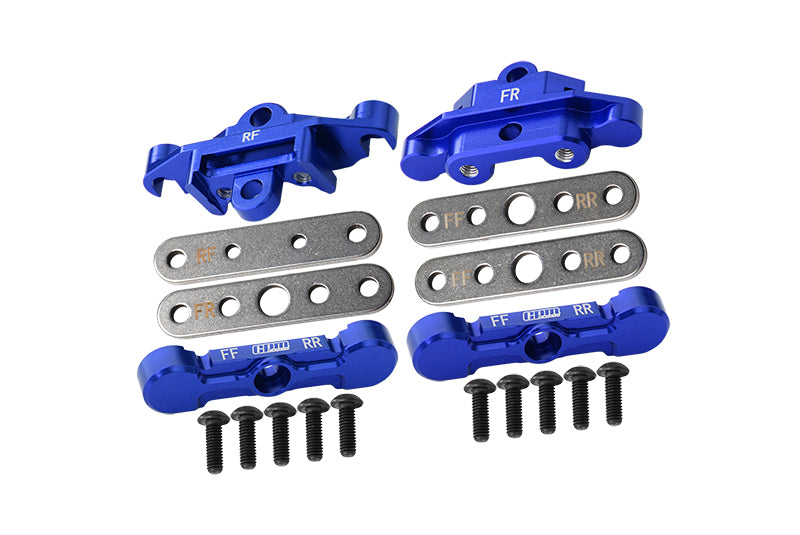 Aluminum 7075 Alloy Front & Rear Tie Bar Mounts & Suspension Pin Retainers For Traxxas 1:8 6S MAXX SLASH-102076-4 / 1:10 4WD MAXX-89076-4 / 1:10 MAXX with WideMAXX Monster Truck-89086-4 - Blue