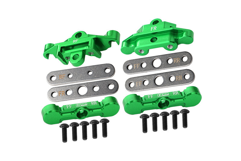 Aluminum 7075 Alloy Front & Rear Tie Bar Mounts & Suspension Pin Retainers For Traxxas 1:8 6S MAXX SLASH-102076-4 / 1:10 4WD MAXX-89076-4 / 1:10 MAXX with WideMAXX Monster Truck-89086-4 - Green