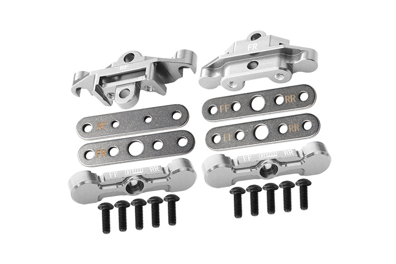 Aluminum 7075 Alloy Front & Rear Tie Bar Mounts & Suspension Pin Retainers For Traxxas 1:8 6S MAXX SLASH-102076-4 / 1:10 4WD MAXX-89076-4 / 1:10 MAXX with WideMAXX Monster Truck-89086-4 - Silver