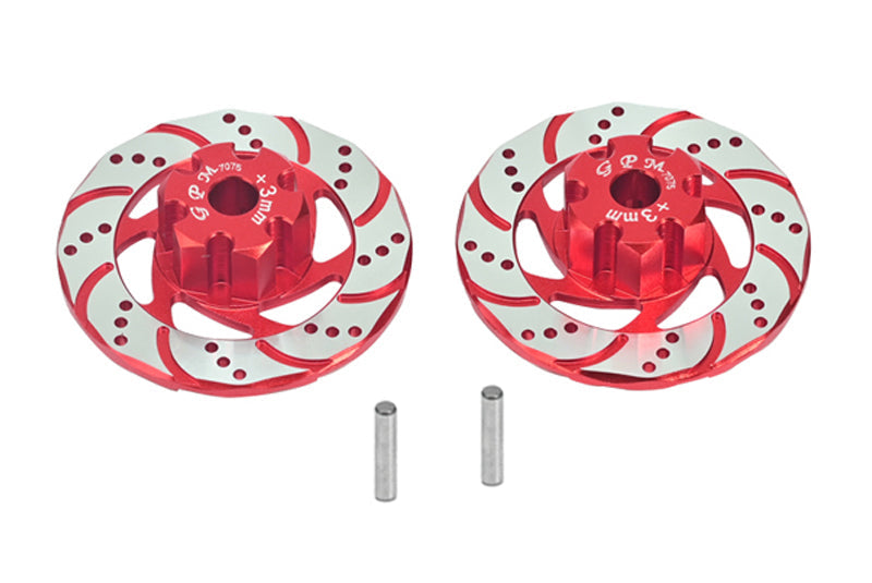 Aluminum 7075 +3mm Front Or Rear Hex With Brake Disk With Silver Lining For Traxxas 1:7 Unlimited Desert Racer UDR Pro-Scale 4X4 85076-4 85086-4 Upgrades - Red