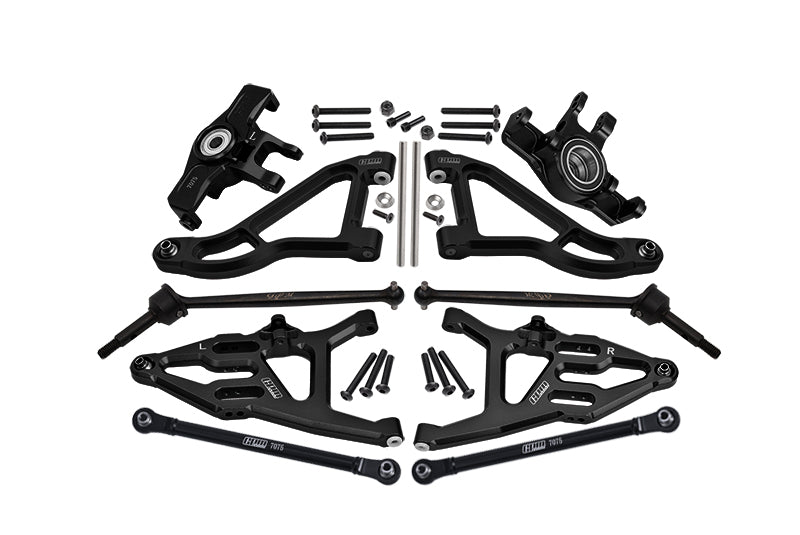 Traxxas Unlimited Desert Racer 4X4 (#85076-4) Aluminum Front Upper & Lower Arms + Knuckle Arms + Harden Steel CVD Drive Shaft + Sst Turnbuckles - 36Pc Set Black