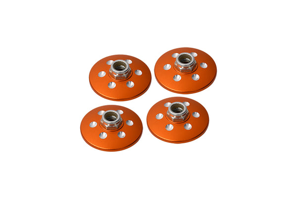 Axial Yeti XL Monster Buggy Aluminum Extra Size Locking Wheel Washer - 4 Pcs Set Orange