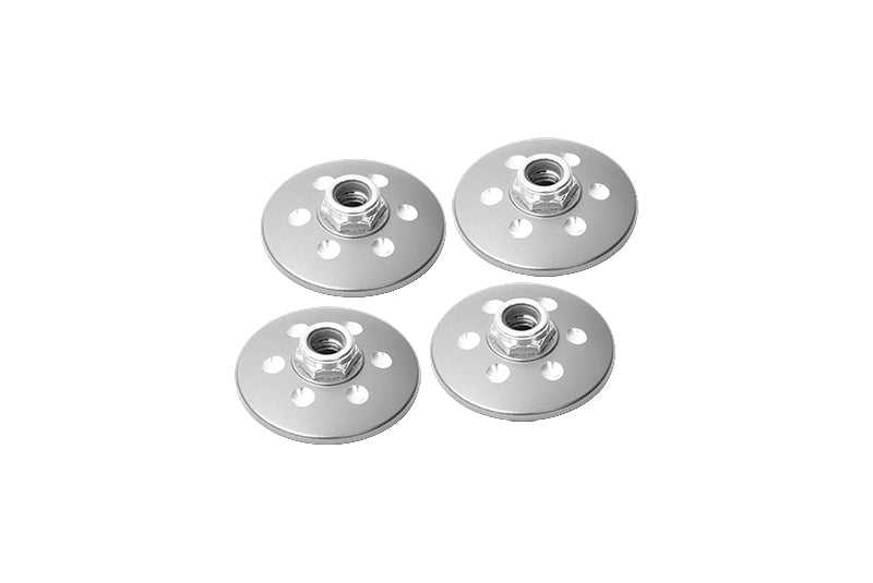 Axial Yeti XL Monster Buggy Aluminum Extra Size Locking Wheel Washer - 4 Pcs Set Silver