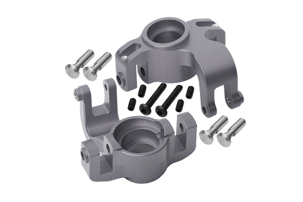 Axial Yeti XL Monster Buggy Aluminum Front Knuckle Arm - 1Pr Set Gray Silver