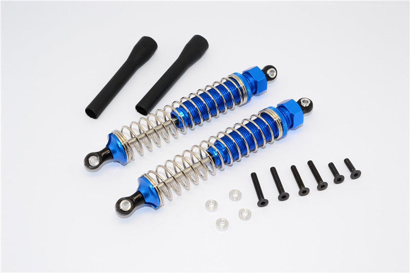 Off-Road - Plastic Ball Top Damper (110mm) With Dust-Proof Black Plastic Cover & Washers & Screws - 1Pr Set Blue