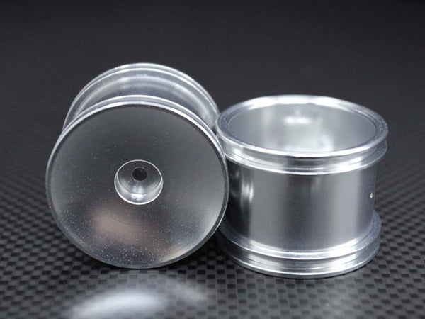 Team Associated RC18T Aluminum Front Standard Sinkage Dish Surface Rims - 1Pr Silver