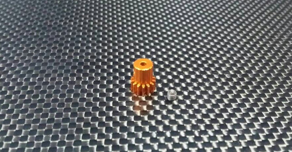 Team Associated RC18T Aluminum Motor Gear (14T) With Screw - 1Pc Set Orange