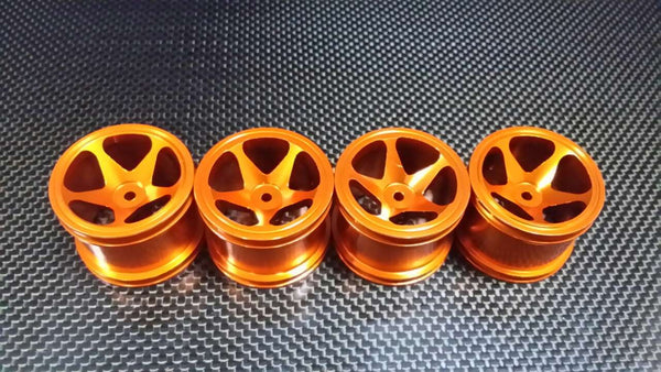 Team Associated RC18T Aluminum Rear Standard 3D Sinkage Rims (5 Poles) - 2Prs Orange