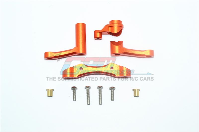 Losi 1:10 Baja Rey / Rock Rey Aluminum Steering Assembly - 1 Set Orange